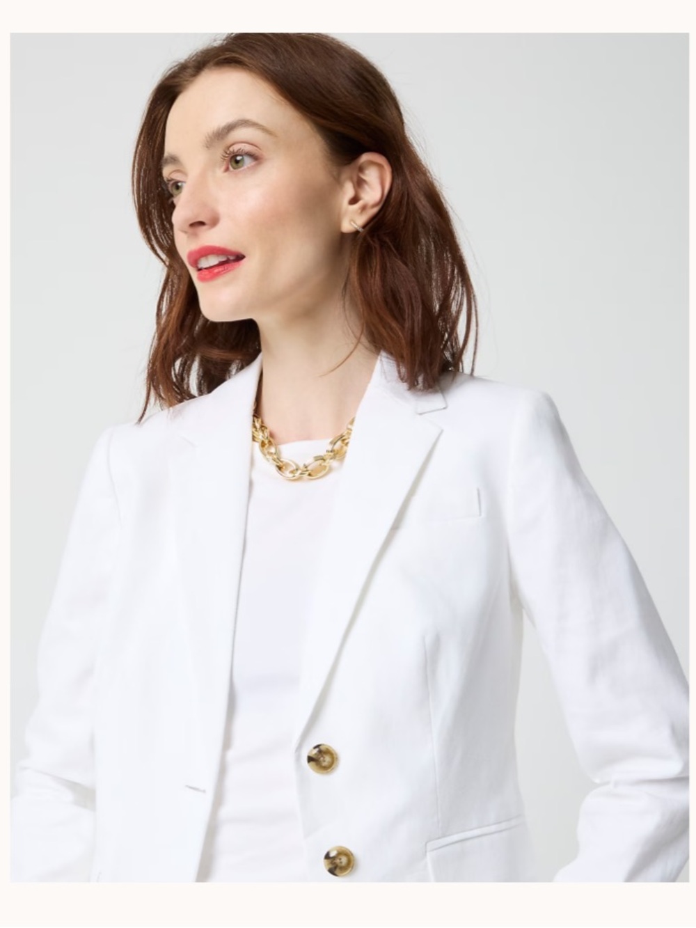 J. Crew Factory Linen-blend schoolboy blazer - White - Picture 2 of 7